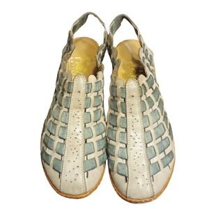 RIEKER Sina Anti-Stress Woven‎ Leather Slingback Shoes EU 38 | US 7.5 Gray